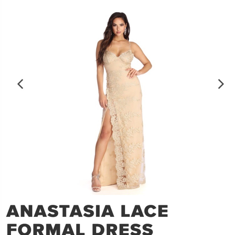 Anastasia gold lace dress